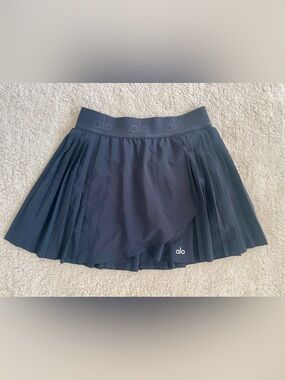 Alo Aces Black Pleated Athletic Skort Tennis Skirt
